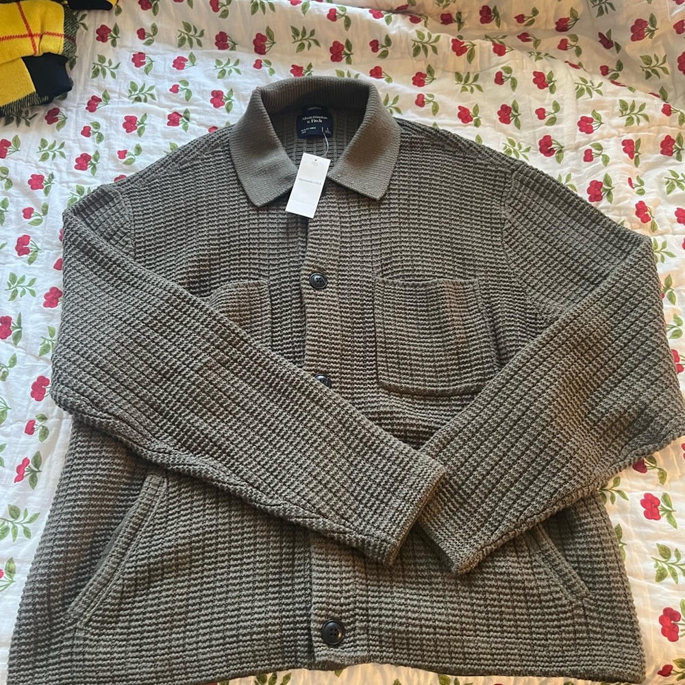 Textured Green Cardigan